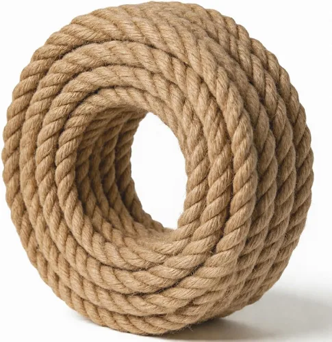 Cuerda de manila trenzada (1 pulgada x 20 pies), cuerda de yute natural gruesa para manualidades, muelles, barandillas, columpios, decoración