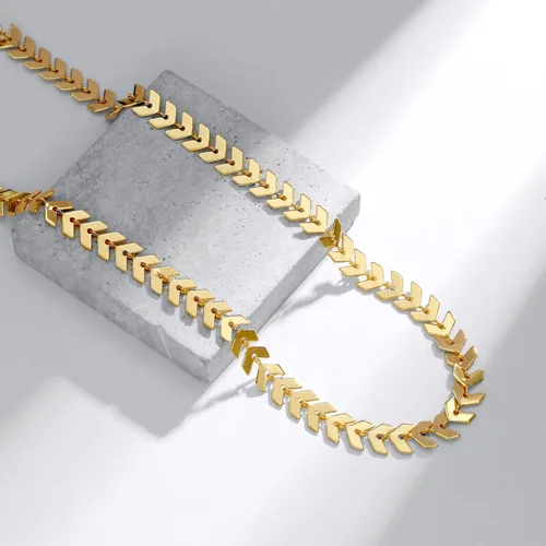 Miniatura 5 de Gargantilla satélite chapada en oro de 14 quilates, cadena de 3 cuentas azules, collar de cadena brillante con corazones abiertos, cadena
