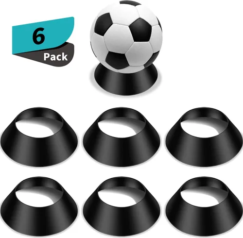 Blulu Soporte de exhibición de bolas de memoria, 6 unidades, soporte de pedestal para fútbol, baloncesto, fútbol, voleibol, sóftbol, bolos (negro)
