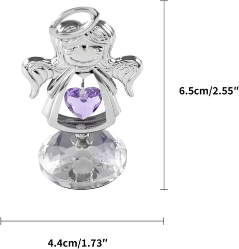Miniatura 2 de Crystocraft Bonita figura de ángel con base de cristal, mini adorno de ángel de cristal, regalo decorativo para boda, Acción de Gracias, Día de San