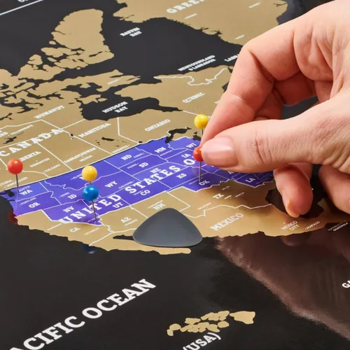 Miniatura 7 de Set de regalo grande 2 en 1 – Mapa del mundo para raspar y póster para raspar los 100 mejores lugares para visitar en el mundo – Mapa de los mejores