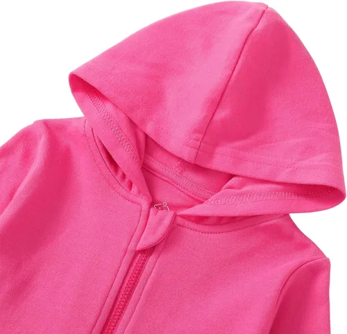 Miniatura 2 de ROMPERINBOX Sudadera con capucha para bebé y niña, con cremallera completa, ligera, delgada, abrigo, sudaderas de 0 a 24 meses