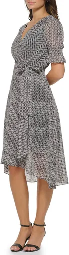 Miniatura 2 de Tommy Hilfiger Vestido de gasa de manga corta para mujer