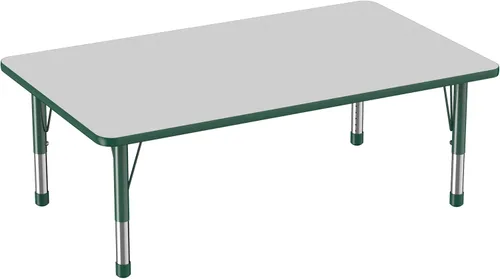 Miniatura 43 de FDP - Mesa rectangular para actividades escolares y aulas (24 x 36 pulgadas), patas gruesas para niños pequeños, altura ajustable de 15 a 24