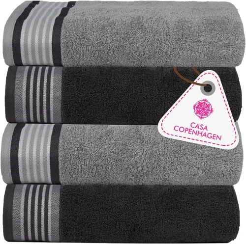 Miniatura 148 de CASA COPENHAGEN Juego de 6 toallas de palomitas de maíz, color azul polvoriento, 21.16 oz/m², 2 toallas de baño, 2 toallas de mano y 2 toallas