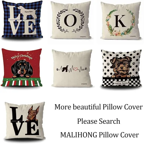 Miniatura 7 de Funda de almohada personalizada reservada para el perro, Cavalier King Charles Spaniel cachorro, funda de almohada de lona blanca para decoración
