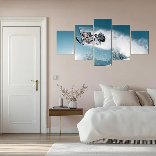 Miniatura 4 de Arte de pared de motos de nieve, fotografía, decoración de pared, motos de nieve, imágenes de acción, impresión en lienzo, pintura deportiva