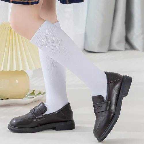 Miniatura 3 de Calcetines de punto hasta la rodilla para niñas uniformes escolares acanalados Paquete de 36 calcetines de tubo sin costuras para fútbol infantil