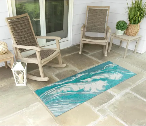 Miniatura 82 de Liora Manne CAPR5163633 - Alfombra costera para interiores y exteriores, color azul marino, 2 pies x 5 pies Cuerdas Navy
