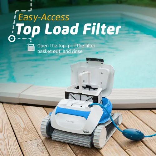 Miniatura 4 de Dolphin Proteus DX1 - Aspiradora robótica automática para piscinas, cepillo de limpieza activo, acceso a filtros de carga superior, ideal