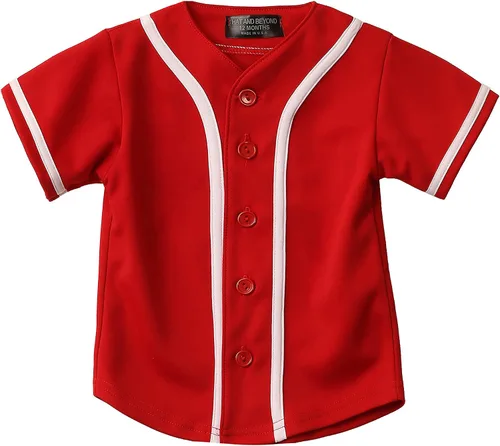 Miniatura 20 de Hat and Beyond camiseta de béisbol para hombre con botones hipster hip hop