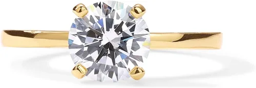 Miniatura 3 de PAVOI 18K Sterling Silver Gold Round Cut Solitare 1.5 CT Moissanite Engagement Rings for Women - Moissanite Wedding Band for Women - Stone Promise