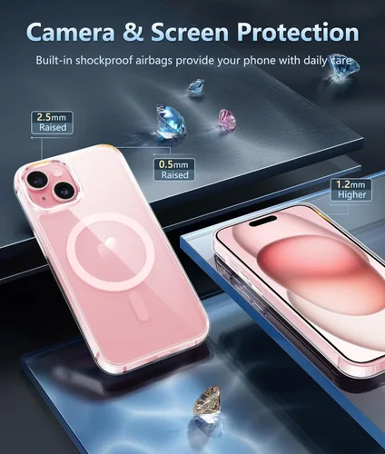 Miniatura 723 de FNTCASE Funda para iPhone 13 Pro-Max: Fundas magnéticas transparentes compatibles con Magsafe Slim anti amarillamiento protección contra caídas
