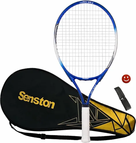 Senston Raqueta de Tenis Junior para Niños de 19" 23" 25" para Niños Niñas Chicos Chicas Raquetas de Tenis con Funda de Raqueta Azul