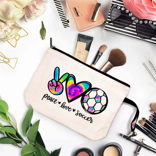 Miniatura 2 de ZHANTUONE La bolsa de cosméticos Peace Love Yundong no solo es novedosa y única en diseño, sino que también es segura y práctica con una cremallera