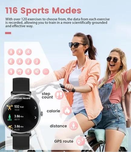 Miniatura 3 de LIGE Ultra-Thin Smart Watch for Women(Answer/Make Calls),1.43" Fitness Tracker Watch with Heart Rate,Clories Tracker 100+ Sports Modes,Always-on