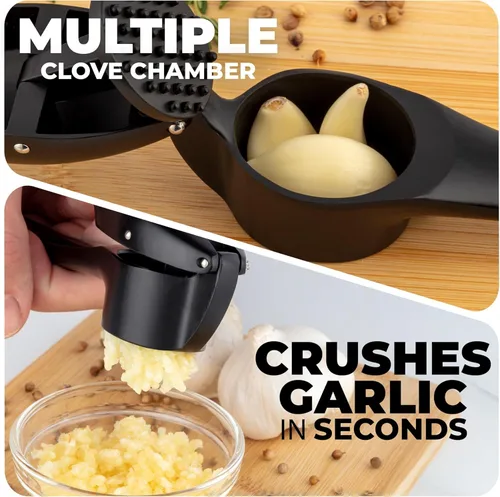 Miniatura 4 de Zulay Kitchen Juego de Prensa de Ajo Grande Premium – A Prueba de Óxido y Apto para Lavavajillas, Herramienta Trituradora de Ajo de Tazón Más Grande