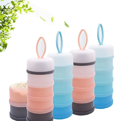 Miniatura 7 de Contenedor de almacenamiento de aperitivos de 4 piezas, sin derrames, portátil y apilable, contenedor de viaje para proteínas en polvo, fórmula