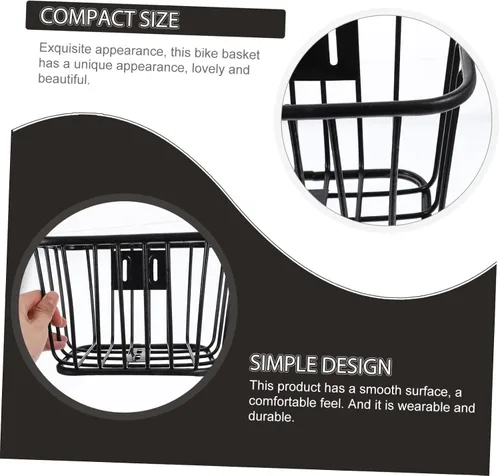Miniatura 6 de Cesta de hierro para bicicleta, cesta delantera de bicicleta, contenedor de bicicleta, accesorios para bicicleta de montaña, cesta para manillar