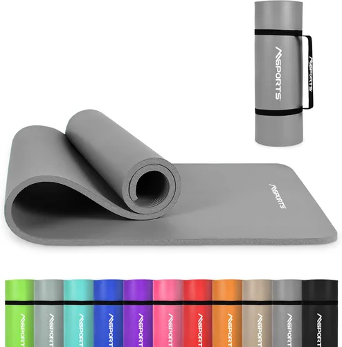 MSPORTS Esterilla de yoga premium antideslizante gruesa – Esterilla de ejercicios extra cómoda para entrenamientos en casa, pilates, estiramiento y