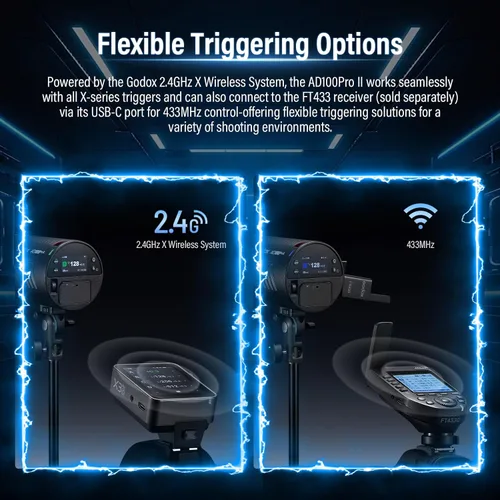 Miniatura 8 de Godox AD100 PRO II AD100Pro II AD100ProII Flash de bolsillo 2026 Godox 100w luz estroboscópica 2W LED, 490 estallidos de potencia completa