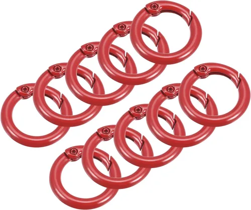 Miniatura 10 de uxcell Anillos redondos de resorte, hebilla de gatillo para bolsos, monederos, llavero Amarillo