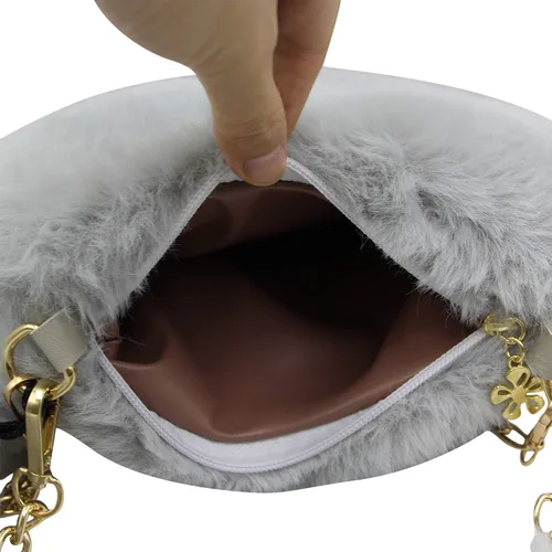 Miniatura 3 de Bolso de mano con forma de corazón de piel sintética para mujer y niña, con correa de cadena de metal