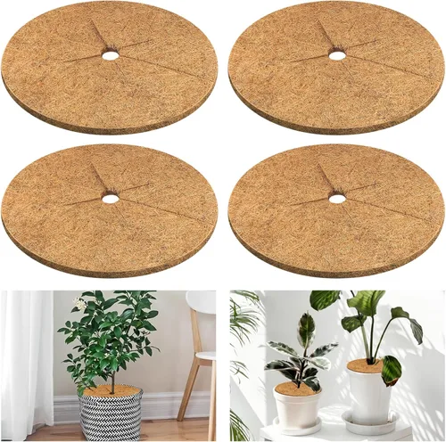 Miniatura 17 de Legigo 10 piezas Anillo de mantillo de fibra de coco Anillo protector de plantas para árboles, anillo de protección de árbol de coco natural de 9