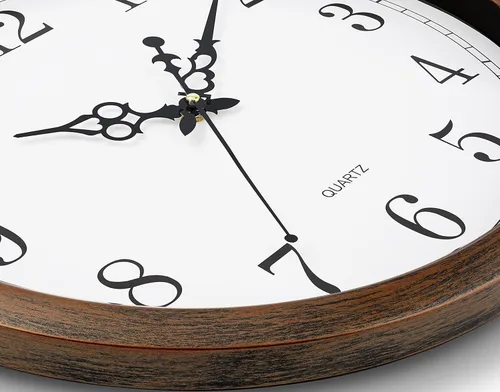 Miniatura 3 de Bernhard Products - Reloj de pared grande, silencioso, movimiento de cuarzo, funciona con pilas, redondo, fácil de leer, decorativo, clásico