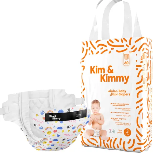 Miniatura 29 de Kim & Kimmy Pañales ecológicos, recién nacidos, hasta 11 libras, 32 pañales – Protección contra fugas de 12 horas, sin erupciones, hipoalergénicos