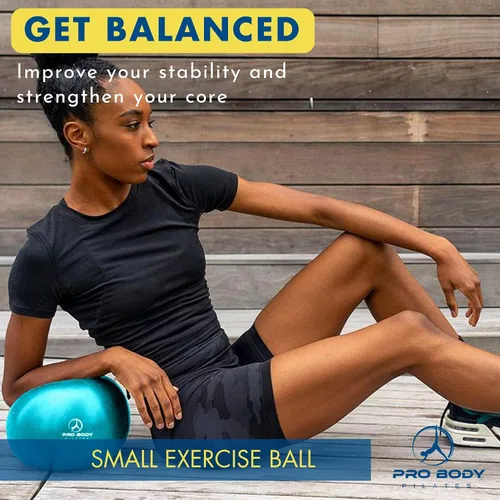 Miniatura 7 de ProBody Pilates Bola de Pilates de 9 Pulgadas - Pequeña Pelota de Ejercicio para Estabilidad, Barra, Núcleo, Entrenamientos Abdominales, Yoga