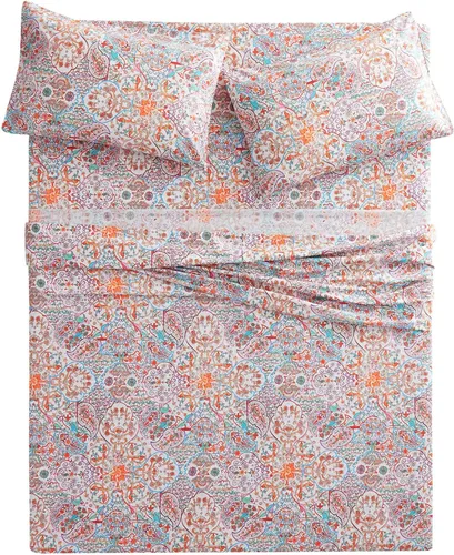 Miniatura 3 de Wake In Cloud - Sábanas bohemias, 100% algodón, juego de sábanas de 4 piezas, ropa de cama estética con estampado de cachemira bohemio hippie