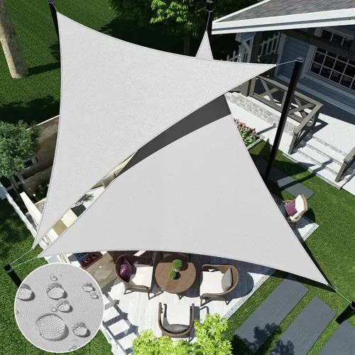 Miniatura 10 de ECOOPTS Toldo impermeable triangular, 12 x 12 x 12 pies, bloqueo UV, para patio al aire libre, pérgola, jardín (rojo)
