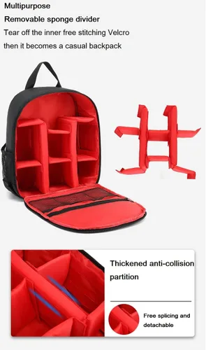 Miniatura 6 de Cámara digital DSLR impermeable, mochila de hombro para mujeres y hombres adolescentes (morado)