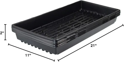 Miniatura 4 de Bandejas para germinar plantas (CON orificios de drenaje) – 20" x 10" – bandejas perfectas germinadoras de semillas de jardín: para semilleros