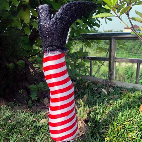 Miniatura 3 de 1 par de patas de bruja de Halloween de 18 pulgadas al revés para patas de bruja malvada – Estacas de patas y pies de brujas, estacas de Halloween