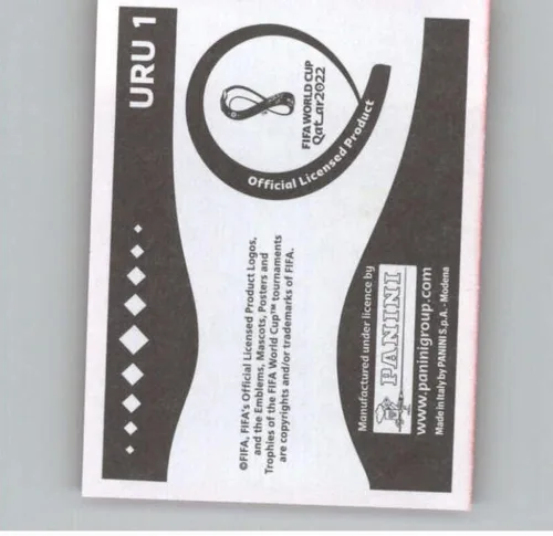 Miniatura 2 de Calcomanías rojas de la Copa Mundial Panini de Qatar 2022, #URU1, foto del equipo, Uruguay Group H, calcomanía oficial del álbum (2 x 2.5 pulgadas)