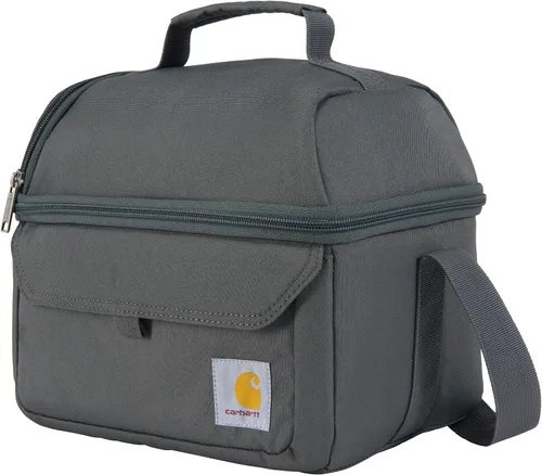 Miniatura 5 de Carhartt Lonchera con dos compartimentos para 12 latas, duradera, totalmente aislada, para mujeres y hombres, lonchera grande (negro)