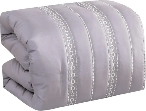 Miniatura 4 de ESCA Juego de edredón floral morado Queen - 7 piezas de ropa de cama botánica ciruela malva