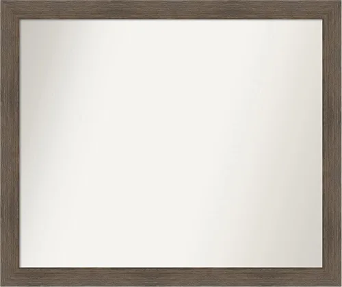 Miniatura 222 de Amanti Art Espejo de pared personalizado no biselado (24 x 27 pulgadas), marco estrecho de nogal chipre - varios tamaños personalizados - Espejo