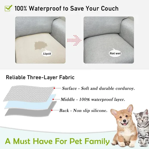 Miniatura 3 de Fundas para brazos de sofá, fundas para brazos de sofá, funda impermeable para reposabrazos de sofá, sillón, sofá de dos plazas, funda