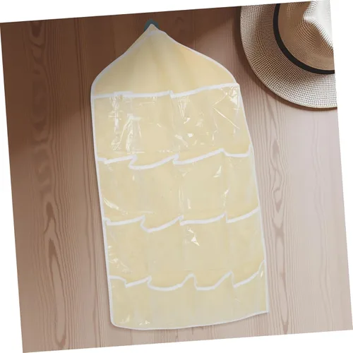 Miniatura 9 de UPKOCH Organizador de bolsa de almacenamiento colgante para puerta, organizador de bolsillo de pared beige para ropa interior, calcetines, joyas