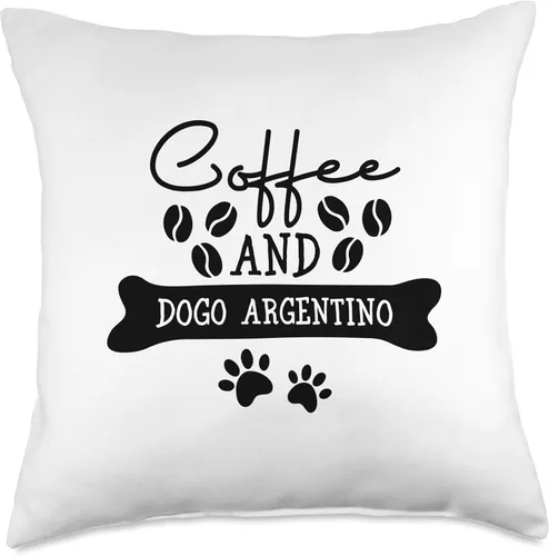 Miniatura 5 de Coffee and Dogo Argentino Almohada de tiro 16x16, multicolor