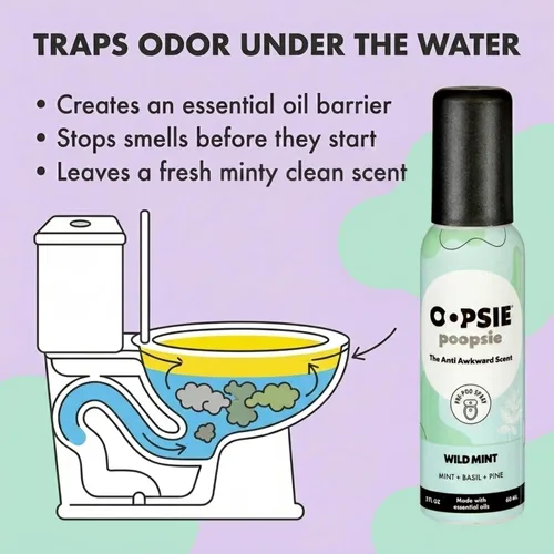Miniatura 4 de Oopsie Poopsie Aerosol para inodoro, artículos esenciales de viaje, cada uno hasta 300 usos, desodorante de olor de baño con aceites esenciales