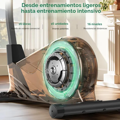 Miniatura 3 de Niceday Máquina elíptica de ejercicios, máquina elíptica para el hogar, entrenador elíptico magnético con zancada de 15.5 a 19 pulgadas, 16 niveles