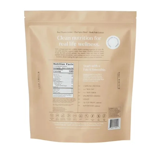 Be Well by Kelly Chai - Polvo de proteína de ternera alimentada con pasto, 23G de proteína y 1G de carbohidratos (3 ingredientes, 30 porciones) 9