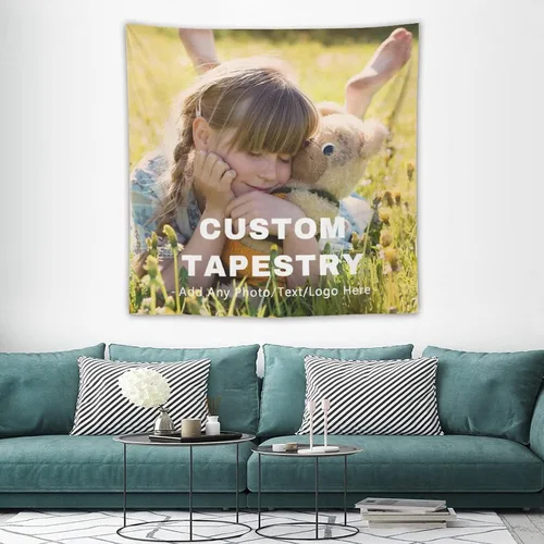 Miniatura 10 de AXKEUDO Regalos para la familia, tapiz personalizado con cualquier foto, telón de fondo para colgar en la pared como arte de pared, recuerdos Diseño