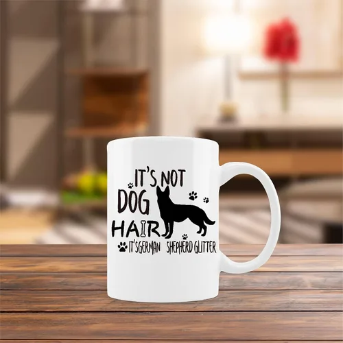 Miniatura 4 de kunlisa Divertida taza de pastor alemán, taza de cerámica con purpurina de pastor alemán, 11 onzas, regalos para amantes de los perros, mujeres