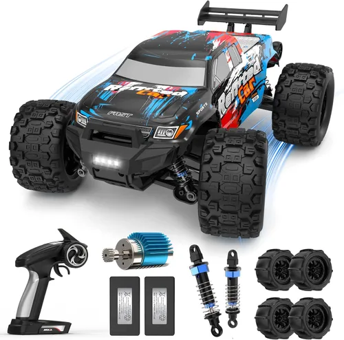 1/16 4X4 de alta velocidad 40-50+KM/H (pico) RC Cars Monster Truck – 390 motor duradero eje y suspensión RC camión | Baterías de 3000 mAh | Juguetes