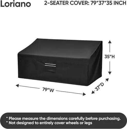Miniatura 2 de Loriano Fundas de sofá de patio de 3 plazas, 100% impermeables, ajuste perfecto para fundas de sofá al aire libre, tela Oxford, muebles de patio